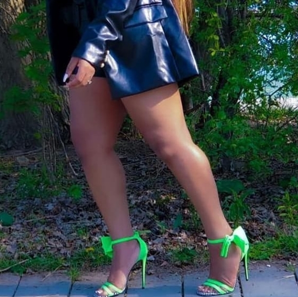 Neon green, Christian Cowan, about 5 inches heels in US 8 - Picture 2 of 2